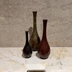 Vintage Japanese Bud Vases Patinated Brass Set of Three - 3705526