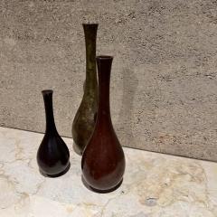 Vintage Japanese Bud Vases Patinated Brass Set of Three - 3705527