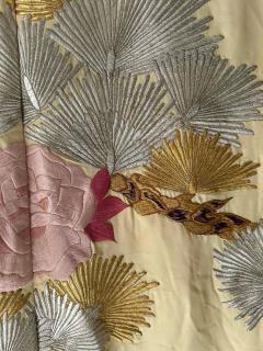 Vintage Japanese Ceremonial Wedding Kimono with Embroidery Designs - 3664125