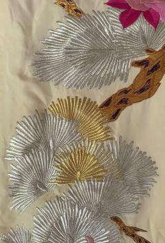 Vintage Japanese Ceremonial Wedding Kimono with Embroidery Designs - 3664128