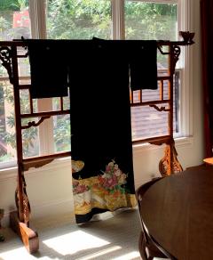 Vintage Japanese Formal Black Silk Kimono - 1550422