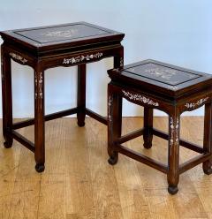 Vintage Japanese Mother of Pearl Inlaid Rosewood Nesting Tables - 1999869