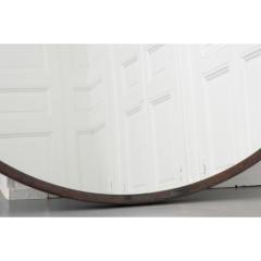 Vintage Large Round Metal Framed Mirror - 1950638