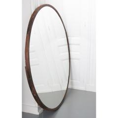 Vintage Large Round Metal Framed Mirror - 1950640