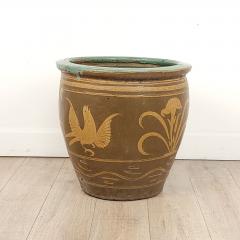 Vintage Large Shiwan Earthenware Planter China circa 1940 - 3356246