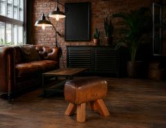 Vintage Leather Pommel Horse Stool Circa 1950 s - 4410905