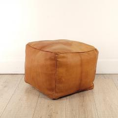 Vintage Leather Square Footstool circa 1970 - 3879354