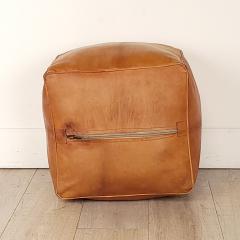 Vintage Leather Square Footstool circa 1970 - 3879355