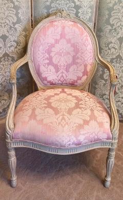 Pink Striped Louis XV Arm Chair