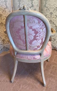 Vintage Louis XV Style Arm Chair by Interior Crafts W Pink Scalamandre Damask - 2009743