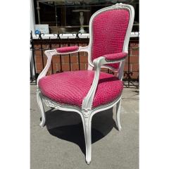 Vintage Louis XV Style Pink Crocodile Arm Chair - 4264805