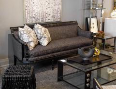 Vintage Louis XVI Style Sofa in Black Lacquer - 3103697