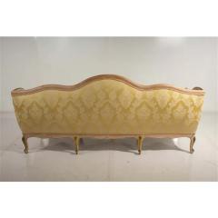 Vintage Louis Xv Style Yellow Damask Sofa Settee - 3378803