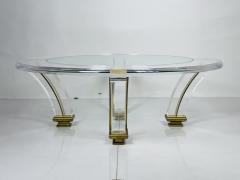 Vintage Lucite Brass Coffee Table - 3104375