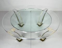 Vintage Lucite Brass Coffee Table - 3104377