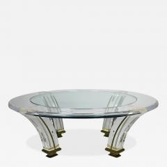 Vintage Lucite Brass Coffee Table - 3110802