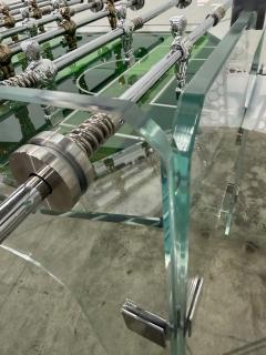 Vintage Lucite Crystal Glass Foosball Table Italy 1970s - 4479911