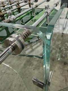 Vintage Lucite Crystal Glass Foosball Table Italy 1970s - 4479912