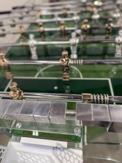 Vintage Lucite Crystal Glass Foosball Table Italy 1970s - 4479913