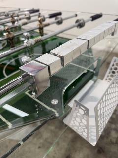 Vintage Lucite Crystal Glass Foosball Table Italy 1970s - 4479915