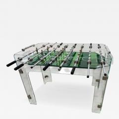 Vintage Lucite Crystal Glass Foosball Table Italy 1970s - 4483713