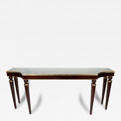 Vintage Mahogany Console Table with Gold Trim - 69813