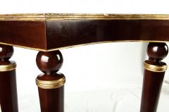Vintage Mahogany Console Table with Gold Trim - 69815