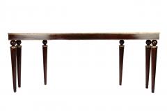 Vintage Mahogany Console Table with Gold Trim - 69816