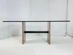 Vintage Marble Glass Dining Table Italy 1980s  - 3948770