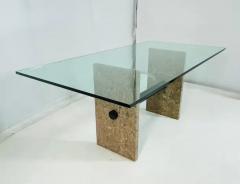 Vintage Marble Glass Dining Table Italy 1980s  - 3948774