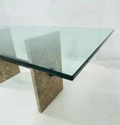 Vintage Marble Glass Dining Table Italy 1980s  - 3948795