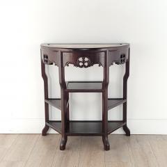 Vintage Marble and Rosewood Chinese Table circa 1980 - 3625032