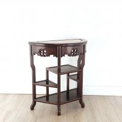 Vintage Marble and Rosewood Chinese Table circa 1980 - 3625036