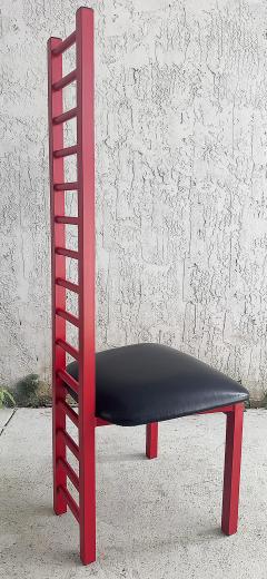 Vintage Memphis Milano Cassini Style Tall Ladder Back Chairs Pair - 4174644