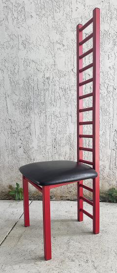 Vintage Memphis Milano Cassini Style Tall Ladder Back Chairs Pair - 4174646