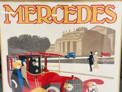 Vintage Mercedes Benz Stuttgart Lithograph Poster Framed Art Deco - 4727272
