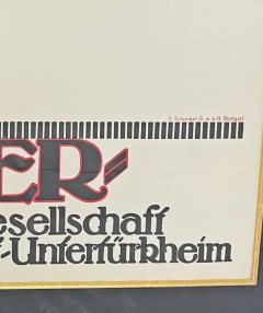 Vintage Mercedes Benz Stuttgart Lithograph Poster Framed Art Deco - 4727273