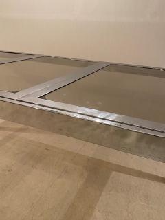 Vintage Metal Dining Table with Smoked Glass Top - 1941888
