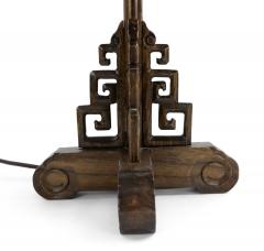 Vintage Mid Century Chinese Wooden Lamp - 4673260