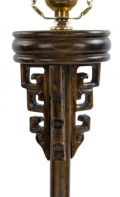 Vintage Mid Century Chinese Wooden Lamp - 4673261
