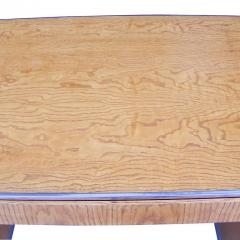 Vintage Mid Century GF Davis Allen Oak Desk with Stainless Legs and Trim - 2620396