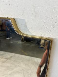 Vintage Mid Century Italian Brass Framed Mirror with Crown Detail 1960s - 4291569