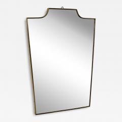 Vintage Mid Century Italian Brass Framed Mirror with Crown Detail 1960s - 4297041