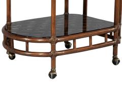 Vintage Mid Century Modern Bamboo and Rattan Bar Cart Circa 1970 s - 4472375