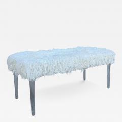 Vintage Mid Century Modern Flakati Faux Fur Lucite Bench - 3993578