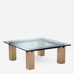 Vintage Mid Century Modern Glass Top Coffee Table - 2552373