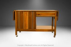 Vintage Mid Century Modern Walnut Bar Serving Cart - 4309097