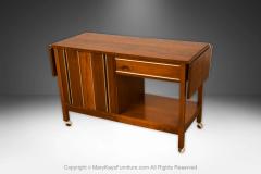 Vintage Mid Century Modern Walnut Bar Serving Cart - 4309099