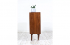 Vintage Mid Century Modern Walnut Bookcase with Glass Sliding Doors - 2716621