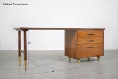 Vintage Mid Century Modern Walnut Desk - 2957488